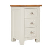 Ivory & Oak Top - 3 Drawer Bedside
