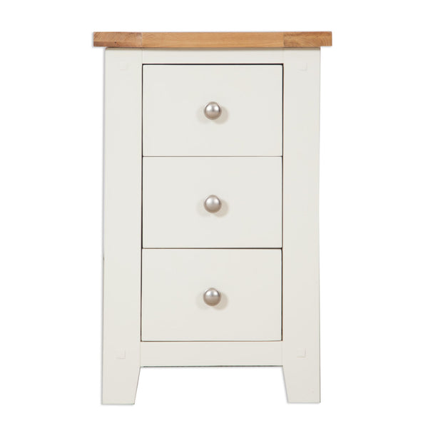 Ivory & Oak Top - 3 Drawer Bedside