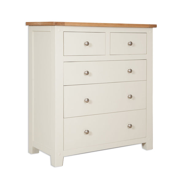Ivory & Oak Top - 3+2 Drawer Chest