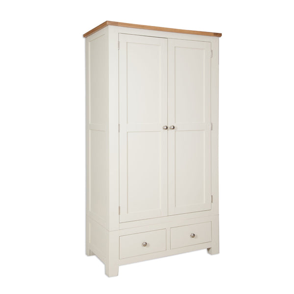 Ivory & Oak Top - 2 Door 2 Drawer Wardrobe