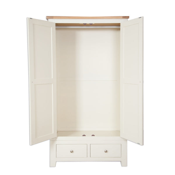 Ivory & Oak Top - 2 Door 2 Drawer Wardrobe