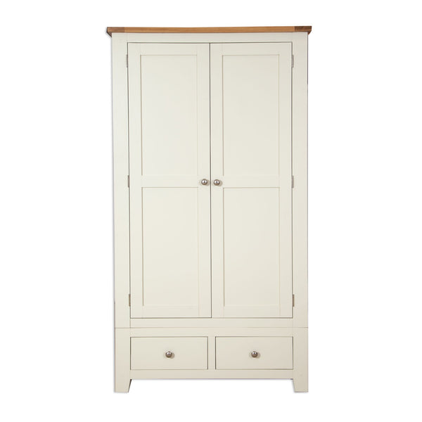 Ivory & Oak Top - 2 Door 2 Drawer Wardrobe