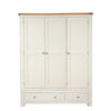 Ivory & Oak Top - 3 Door 2 Drawer Wardrobe