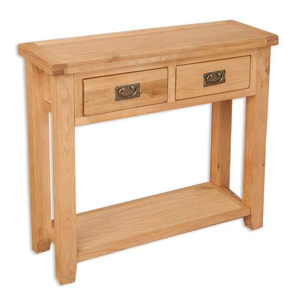 Natural Oak - 2 Drawer Console