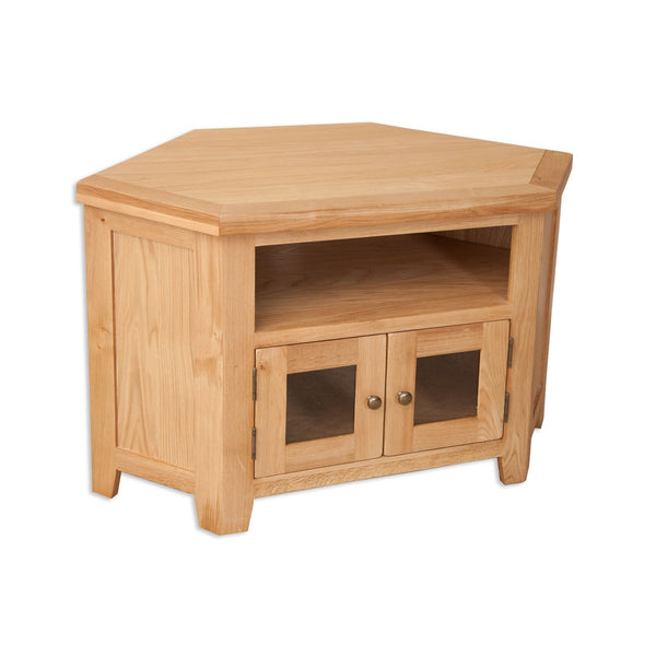Natural Oak - Glazed TV Unit