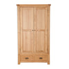 Natural Oak - 2 Door 2 Drawer Wardrobe