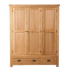 Natural Oak - 3 Door 2 Drawer Wardrobe