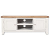 Arctic White & Oak Top - Large TV Unit