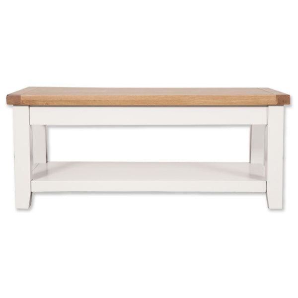 Arctic White & Oak Top - Coffee Table