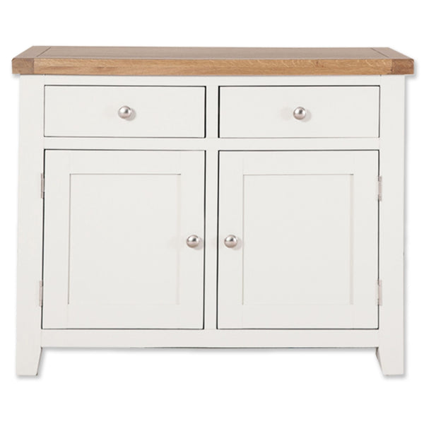 Arctic White & Oak Top - 2 Door Sideboard