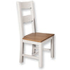 Arctic White & Oak Top - Ladder Dining Chair