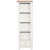 Arctic White & Oak Top - Slim Bookcase