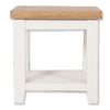 Arctic White & Oak Top - Lamp Table