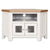 Arctic White & Oak Top - Glazed TV Unit