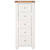 Arctic White & Oak Top - 5 Drawer Chest