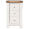 Arctic White & Oak Top - 3 Drawer Bedside