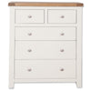 Arctic White & Oak Top - 3+2 Drawer Chest