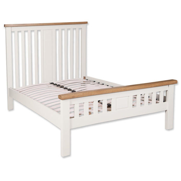 Arctic White & Oak Top - 4'6 Frame Bed