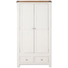 Arctic White & Oak Top - 2 Door 2 Drawer Wardrobe