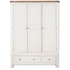 Arctic White & Oak Top - 3 Door 2 Drawer Wardrobe