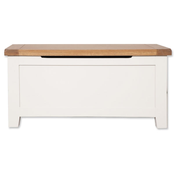 Arctic White & Oak Top - Blanket Box
