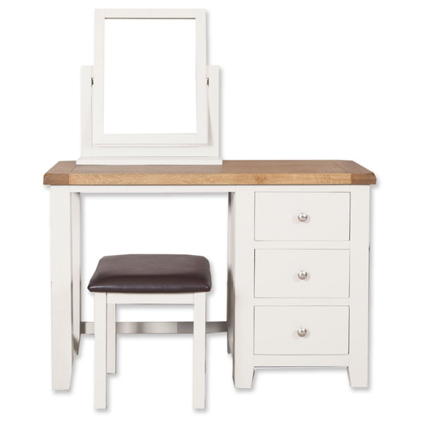 Arctic White & Oak Top - Stool