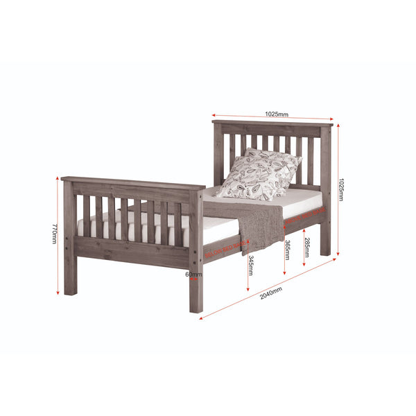 Morgan Waxed Pine High Foot End - Single Frame Bed