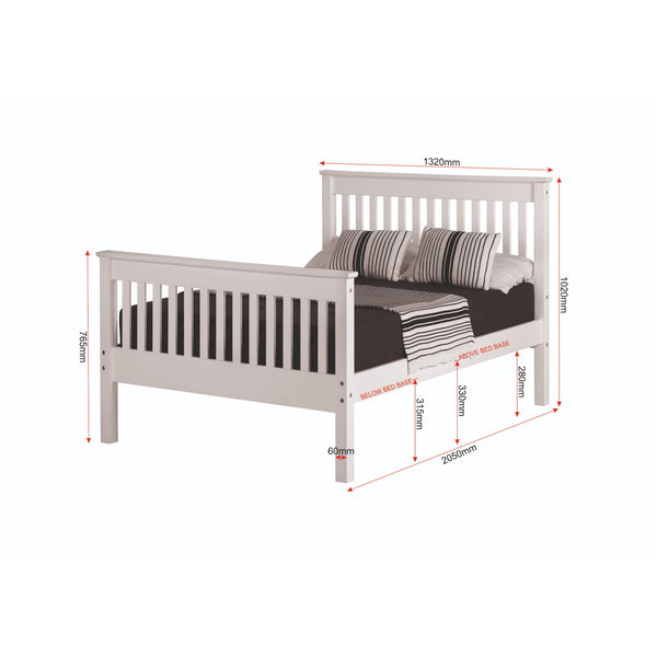 Morgan White - Small Double Frame Bed