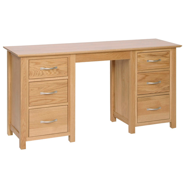 Oak 1 - Double Pedestal Dressing Table