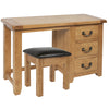 Oak 3 - Single Pedestal Dressing Table+Stool