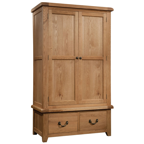 Oak 3 - Gents Wardrobe With 2 Drawers