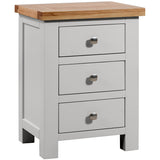 Devon Painted 3 Drawer Bedside - Devon Grey