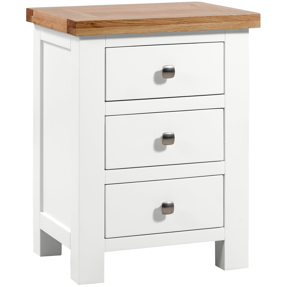 Devon Painted 3 Drawer Bedside - White