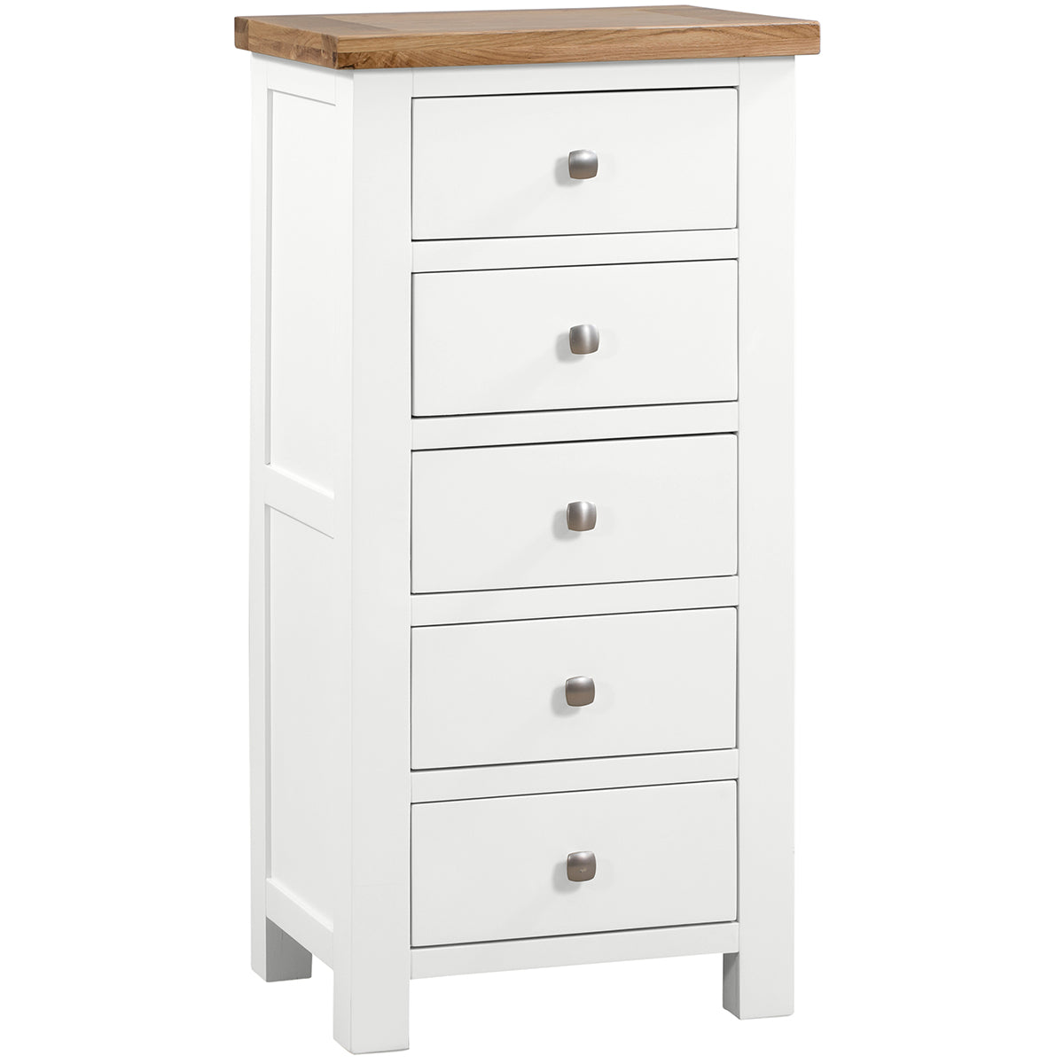 Devon Painted 5 Drawer Tall Chest - White