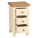 Devon Painted Compact 3 Drawer Bedside - Ivory Open