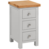 Devon Painted Compact 3 Drawer Bedside - Devon Grey