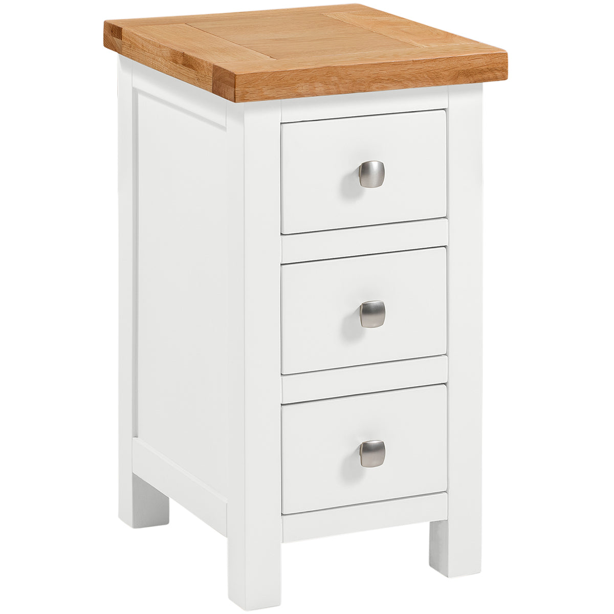 Devon Painted Compact 3 Drawer Bedside - White
