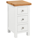 Devon Painted Compact 3 Drawer Bedside - White