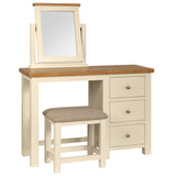 Devon Painted Dressing Table & Stool - Ivory With Mirror