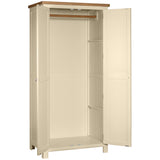 Devon Painted 2 Door Full Hanging Wardrobe - Ivory Open