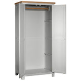 Devon Painted 2 Door Full Hanging Wardrobe - Devon Grey Open