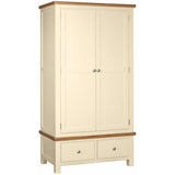 Devon Painted 2 Door Wardrobe With 2 Drawers - Ivory