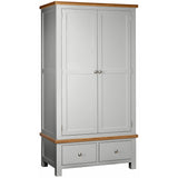 Devon Painted 2 Door Wardrobe With 2 Drawers - Devon Grey