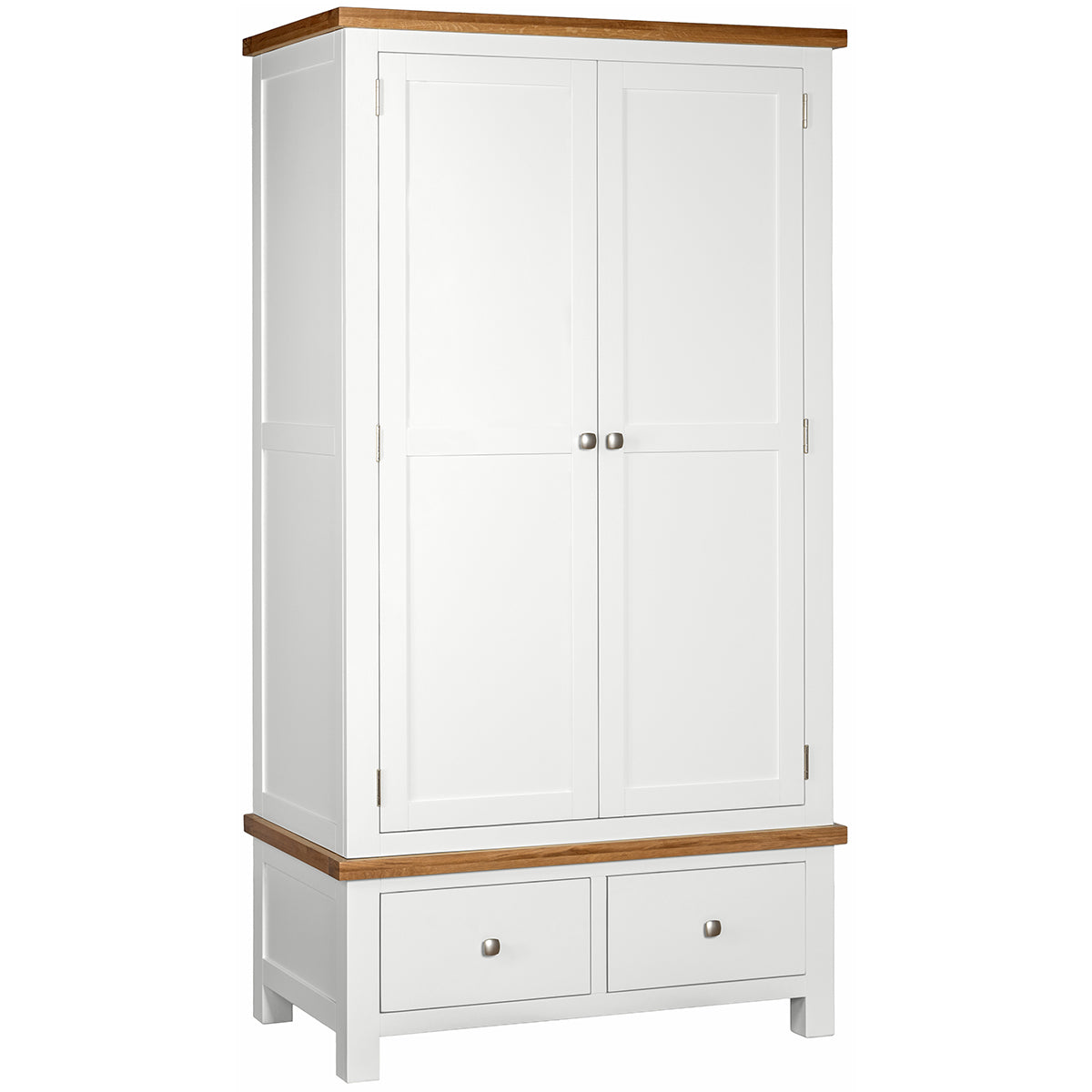 Devon Painted 2 Door Wardrobe With 2 Drawers - White