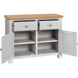 Devon Painted 2 Door 2 Drawer Sideboard - Devon Grey Open