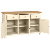 Devon Painted 3 Door 3 Drawer Sideboard - Ivory Open
