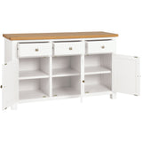 Devon Painted 3 Door 3 Drawer Sideboard - White Open