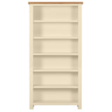 Devon Painted 6ft Tall Wide Bookcase - Ivory Front