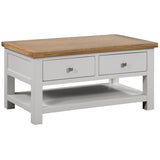 Devon Painted Coffee Table With 2 Drawers - Devon Grey