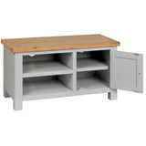 Devon Painted Small TV Unit - Devon Grey Open